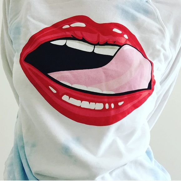 Wildfox couture women/'s femme fatale sommers sweatshirt white tie dye nwot